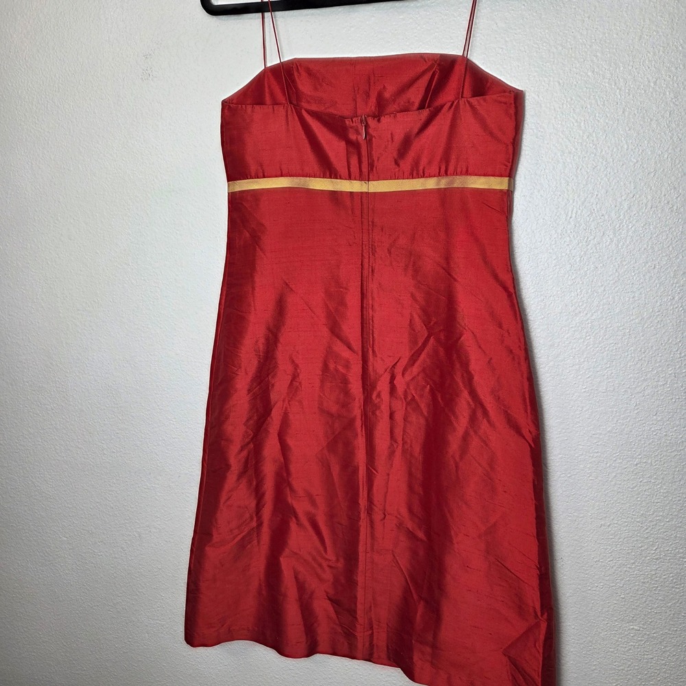 Aria Y2k taffeta red cocktail dress homecoming empire waist womens size 4 - Picture 4 of 12
